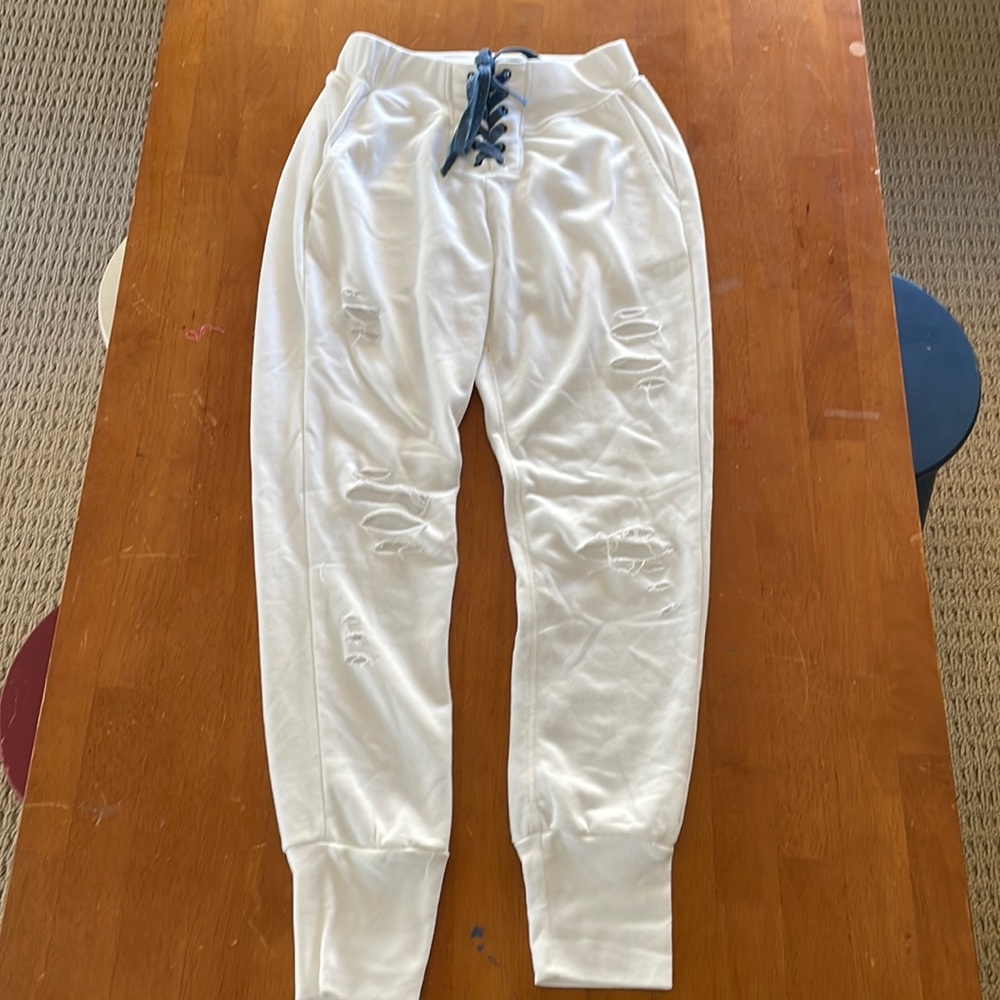 White dance & marvel joggers size small